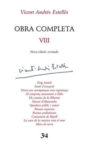 OBRA COMPLETA VIII - VICENT ANDRES ESTELLÉS - (NOV