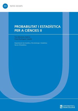 PROBABILITAT I ESTADÍSTICA PER A CIÈNCIES II